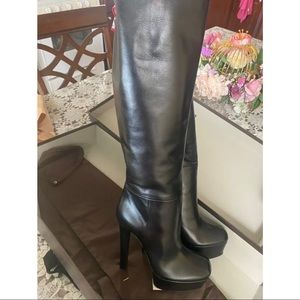 Gucci women’s black malaga kid nero long leather boots